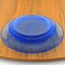 Edge Collections - Blue - Elegant Glass Dinner Plate Set with Gold Pebble Design - 3 Piece
